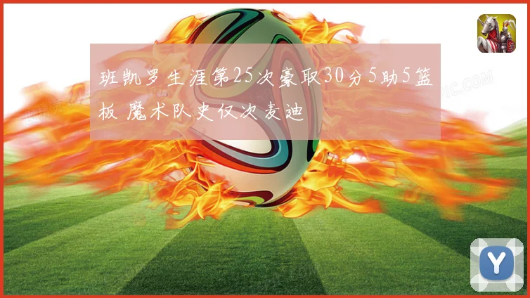 班凯罗生涯第25次豪取30分5助5篮板 魔术队史仅次麦迪